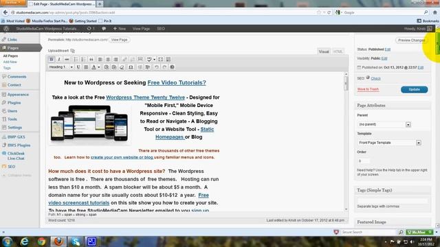 Remove Sidebars - Wordpress Theme - Twenty Twelve - Homepage - Templates смотреть онлайн