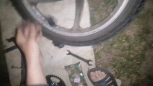 Ремонт заднего колеса на мопеде Альфа