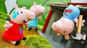 Свинка Пеппа и Джордж на ферме | Видео для детей про игрушки Свинка Пеппа на русском языке