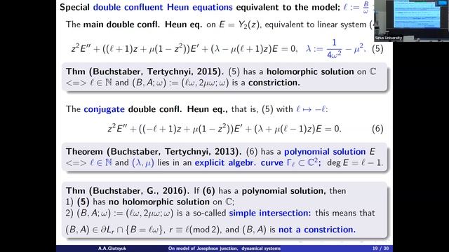 A. Glutsyuk - Model Of Josephson Junction, Dyn. Syst. On T², Determinantal Surfaces, Painlevé 3 Eq-
