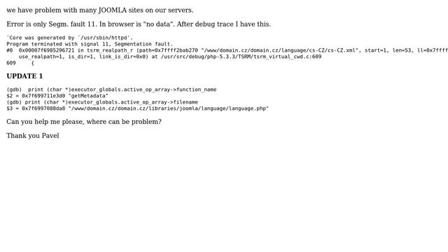 DevOps & SysAdmins: apache 2 + centos 6 + php 5.3.3. - Segmentation fault (11) - tsrm_realpath_r смотреть онлайн