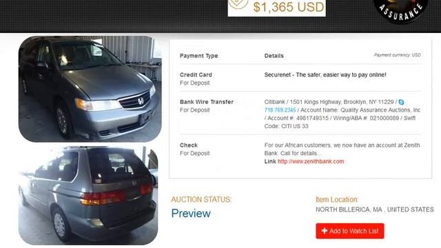 QA Auctions USA 2002 HONDA ODYSSEY LX смотреть онлайн