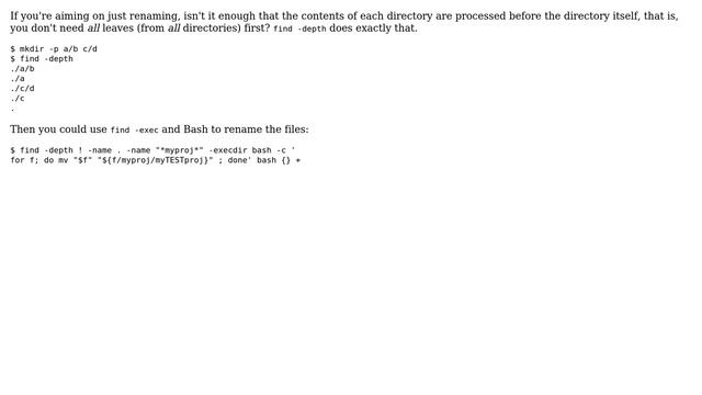 list directory recursively, with subpath, and leaf nodes (files) first (for batch renaming part... смотреть онлайн
