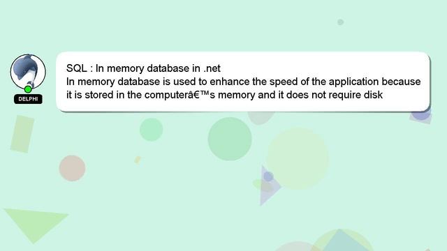 SQL : In memory database in .net смотреть онлайн