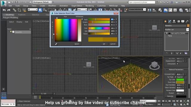 3Ds Max Fast Grass Tutorial with Hair and Fur Modifier смотреть онлайн