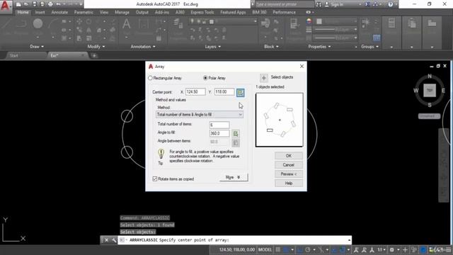 AUTODESK AUTOCAD CIVIL ENGINEERING SOFTWARE 30. Array Classic (Polar Array)- смотреть онлайн