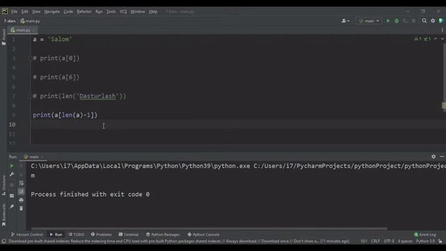 Python dasturlash tili |7.string, indekslari va metodlari смотреть онлайн