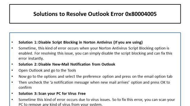 1-888-726-3195 Methods to Resolve Outlook Error 0x80004005 смотреть онлайн