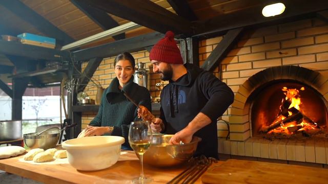 BAKING BREAD and BBQ in VILLAGE TANDIR with MY SISTER смотреть онлайн