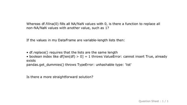 Pandas : Pandas opposite of fillna(0) смотреть онлайн