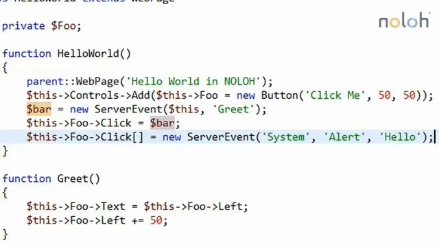 NOLOH PHP Framework: Part 6/7 - Events - Storing Events in Variables смотреть онлайн