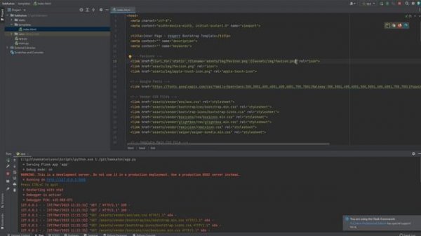 Подключаем шаблон на  bootstrap к приложению на Flask