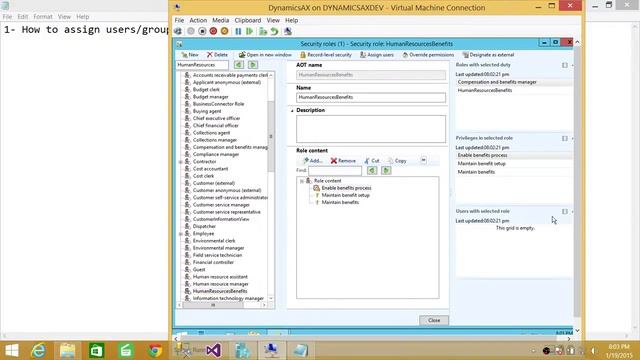16-How to assign usersgroup to a particular role in Microsoft Dynamics AX смотреть онлайн