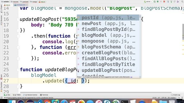 5 3 Updating And Removing Blog Posts From Mongo In A MEAN App   Graduate Webdev Summer 1 2017