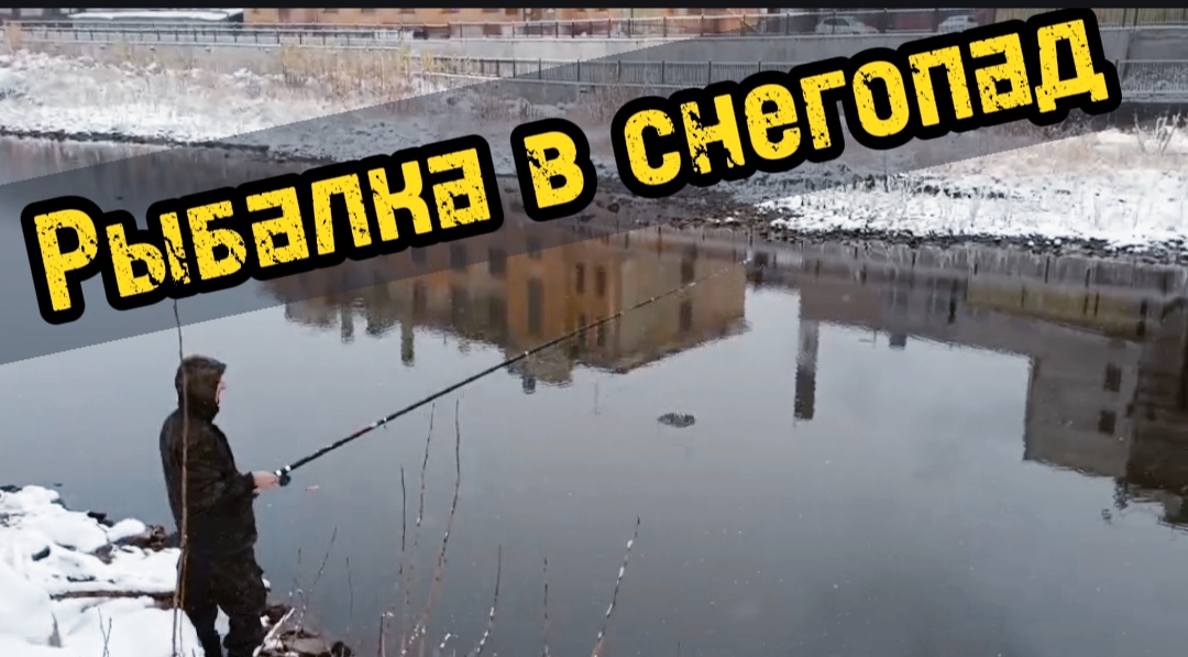 Рыбалка после первого снегопада. Руки мёрзнут, живец клюёт. Отличное настроение, отличный живец!