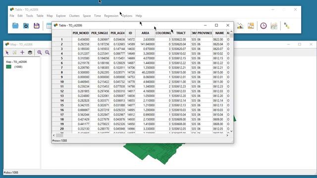 Opening data in GEODA GIS смотреть онлайн