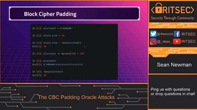 CBC Padding Oracles with Sean Newman смотреть онлайн