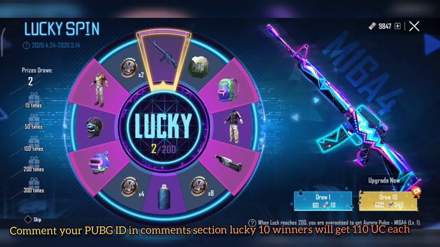 110 UC Free-PUBG Mobile - Aurora Pulse M16A4 - 5000 UC -Lucky Spin- 26 April 2020 смотреть онлайн
