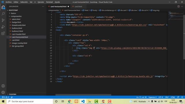 23 - Tarjeta horizontal - Curso aprende Bootstrap 5 desde cero смотреть онлайн