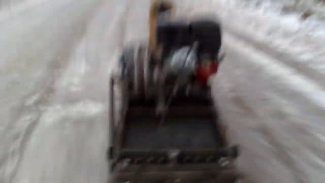 Самодельный мотобуксировщик. ходовые испытания. смотреть онлайн