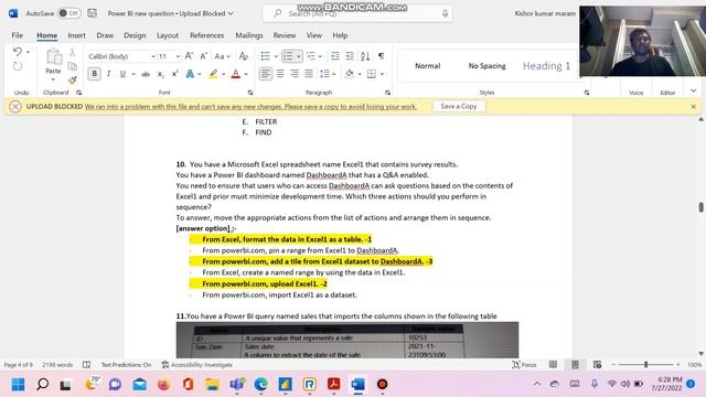 PL 300 Power Bi Associate certification real exam Question and answers June 2022 231to 252 смотреть онлайн