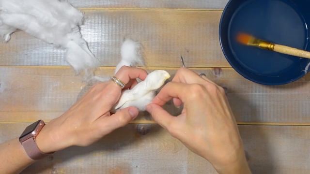 Делаем елочную игрушку "Стручок гороха". Ватная игрушка. смотреть онлайн