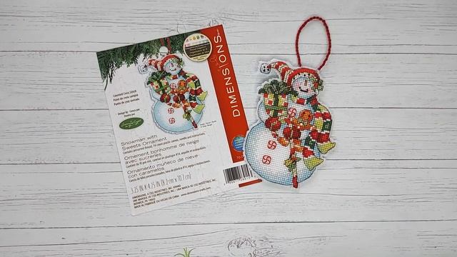От распаковки до финиша. Snowman with sweets ornament от Dimensions смотреть онлайн