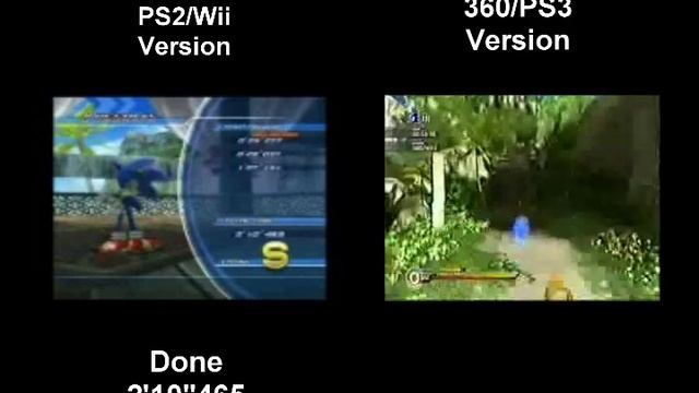 Sonic Unleashed - Wii/PS2 VS 360/PS3 - Adabat Day - Real-time comparison смотреть онлайн