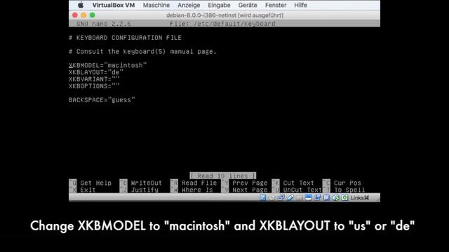 Mac: Change Keyboard Layout In Debian