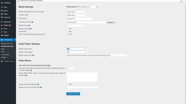 Shortcode Creation - S3MediaVault.com Amazon S3 & CloudFront WordPress Plugin смотреть онлайн