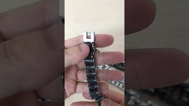 Мужской браслет из нержавеющей стали в виде мотоциклетной цепи, чёрный смотреть онлайн