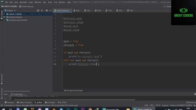#4.2 - Dars | Python Dasturlash Tili #python #beginners смотреть онлайн