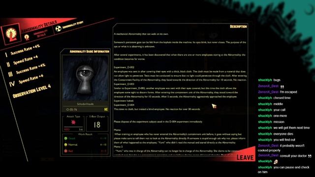 Welfare Department Unlocked! Lobotomy Corporation смотреть онлайн