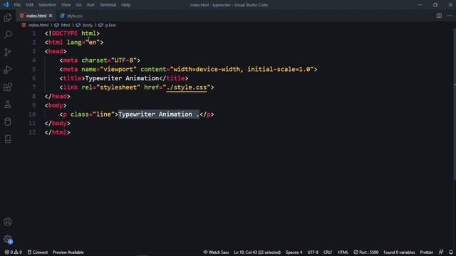 Create a Typewriter Effect Animation Using Only CSS & HTML | CSS Text Typing Animation смотреть онлайн