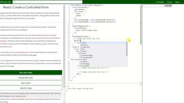 REACT: Create a Controlled Form (29) смотреть онлайн