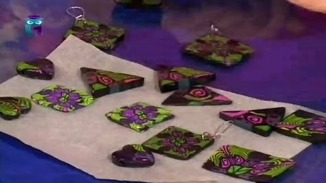 Полимерная глина. В технике "калейдоскоп" лепим украшения: бусы и серьги. Мастер класс