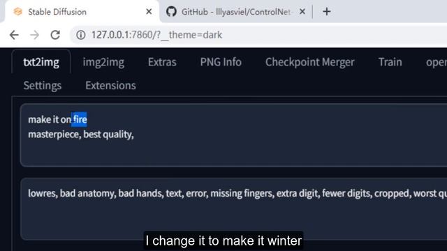 how to use new ControlNet1.1 ip2p in Stable Diffusion to make a scene on fire, or change the weathe смотреть онлайн