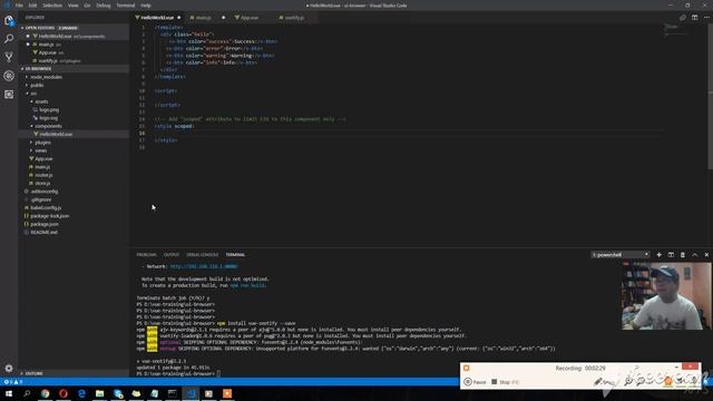 CREATE NEW PROJECT USING BROWSER + NOTIFICATION IN VUE JS PART 4 смотреть онлайн