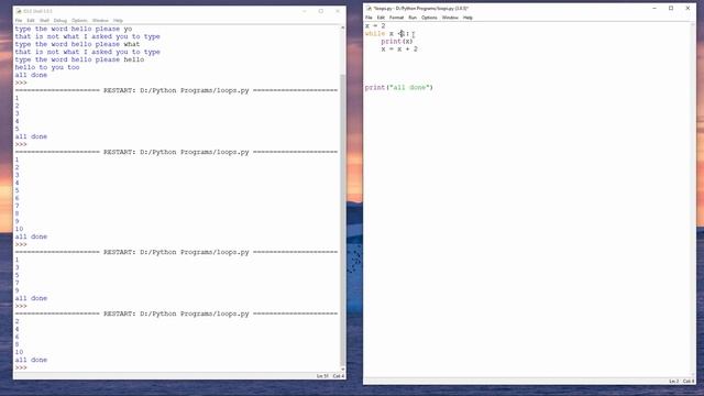 Python Programming 8. While Loops смотреть онлайн