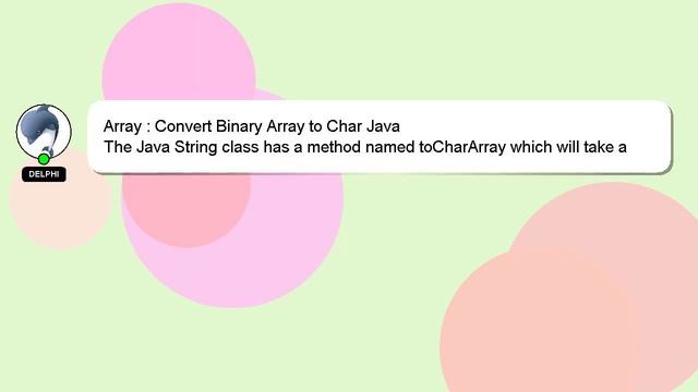 Array : Convert Binary Array to Char Java смотреть онлайн