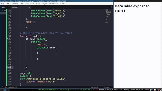Flet Tutorial - Export DataTable to Excel смотреть онлайн