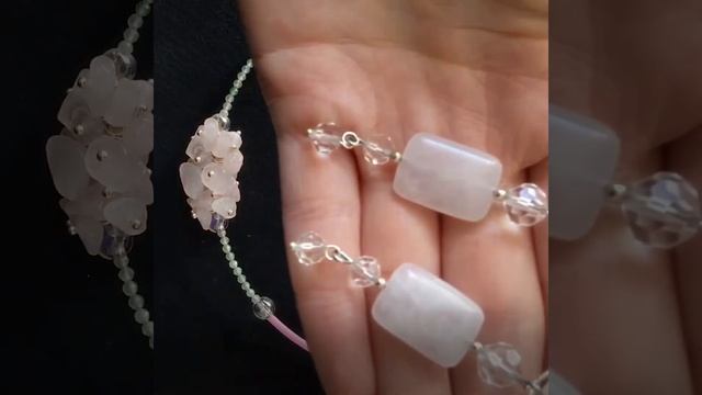 Розовый кварц. Украшения из розового кварца. YrmaHandmade. смотреть онлайн