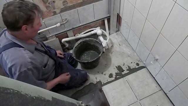 Укладка плитки своими руками ч 4, Укладка пола смотреть онлайн