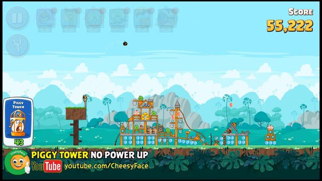 CheesyFace Angry Birds Friends Piggy Tower Walkthrough Level 43 Highscore NO POWER UP смотреть онлайн