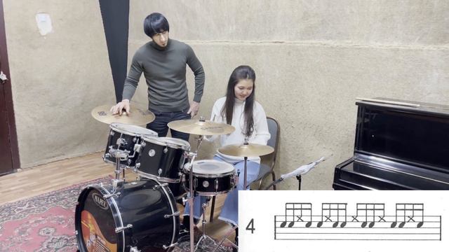 HALIM DRUMMERDAN 9 DARSLIK | УРОК 9 | НОТНАЯ ШКОЛА | USA | РИТМЫ ДЛЯ НАЧИНАЮЩЕГО БАРАБАНЩИКА | смотреть онлайн