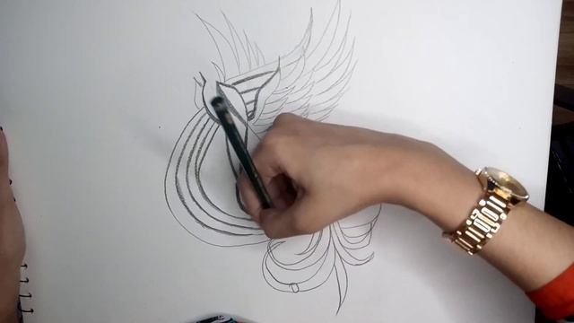 How to draw || sketch a treble clef or musical instrument with feather only. смотреть онлайн
