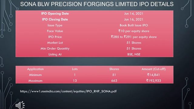 SONA BLW PRECISION FORGINGS LTD IPO 2021By VRIDHI WAGE FINANCE |Sona Comstar ipo details смотреть онлайн