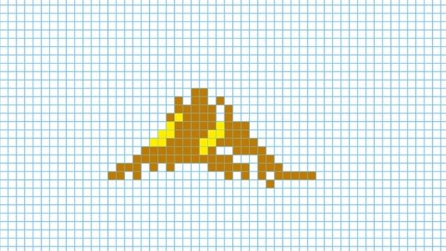 Как нарисовать вулкан. Рисунки по клеточкам смотреть онлайн