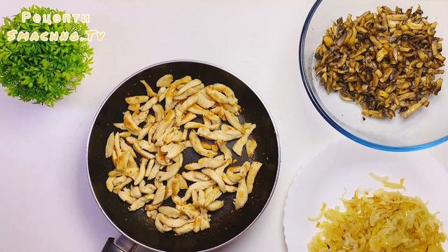 Жульєн з куркою і грибами /Жульен с курицей и грибами со сметаной и сливками/Жульен ссырной корочко смотреть онлайн