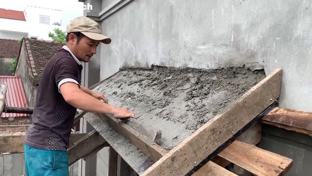 Excellent Professional Techniques Build And Install Red Tile On The Strongest Slope Concrete Roof смотреть онлайн